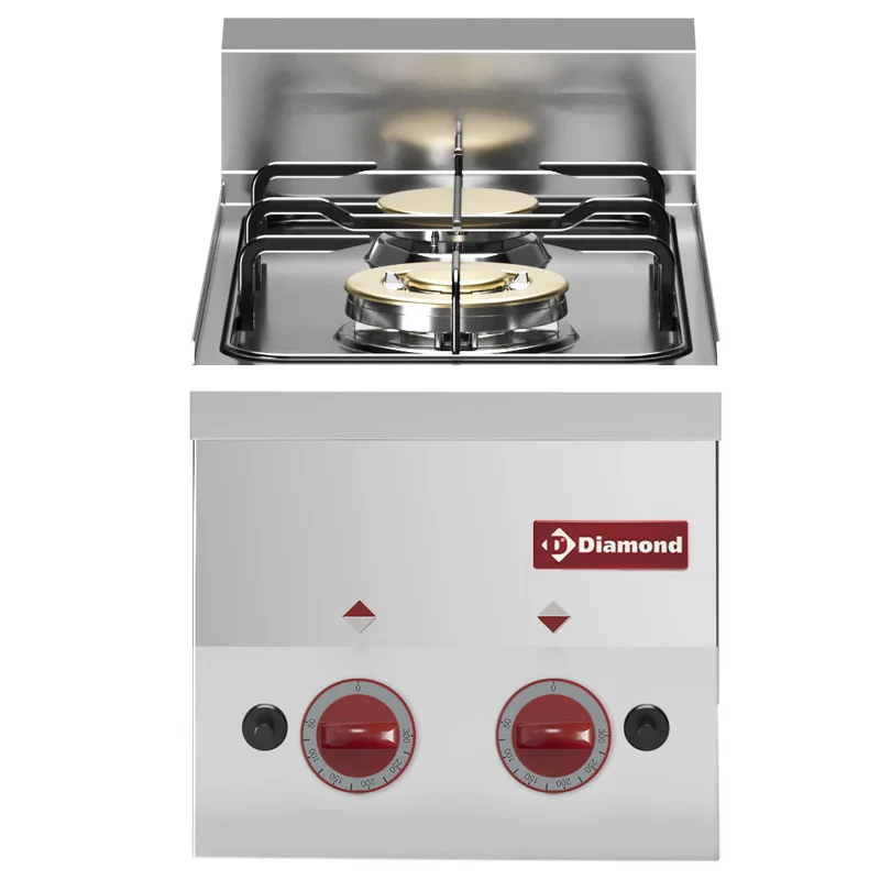 Cuisinière 2 feux gaz - Réf. G60/2F3T-N - Réchaud gaz - Diamond