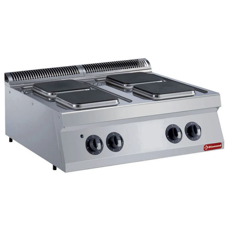 Cuisinière électrique- 4 plaques carrées - 10,4 kW - Diamond