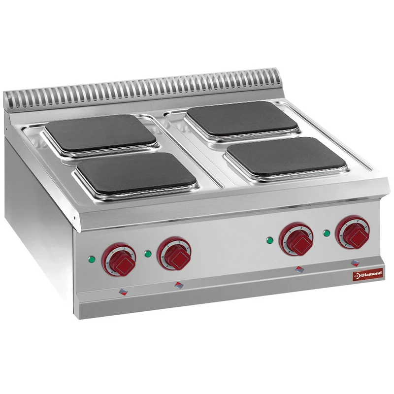 Cuisinière électrique 4 plaques carrées - Réf. E7/4PQ7T - 10,4 kW - Diamond