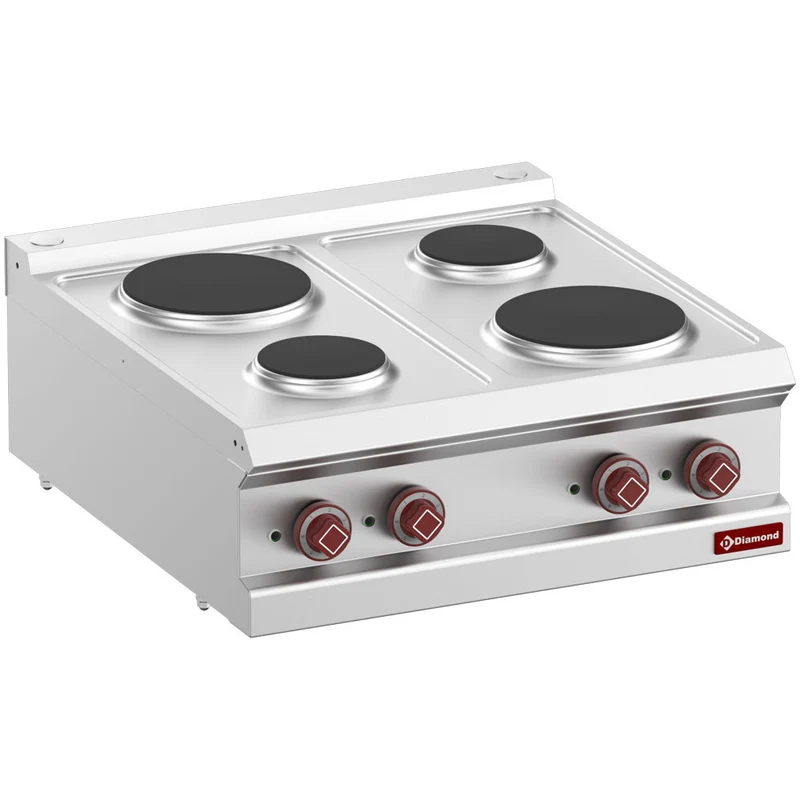 Cuisinière électrique 4 plaques rondes - 8,2 kW - Diamond