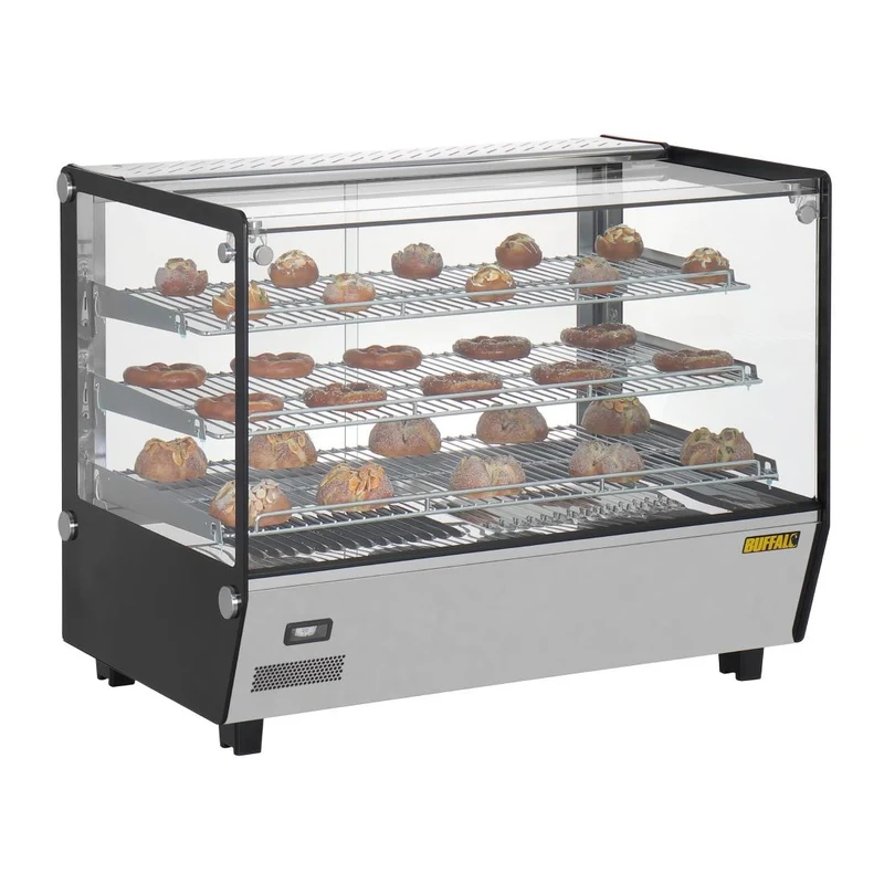 Vitrine chauffante de comptoir carrée Buffalo 160L