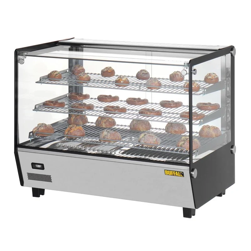 Vitrine chauffante de comptoir carrée Buffalo 160L