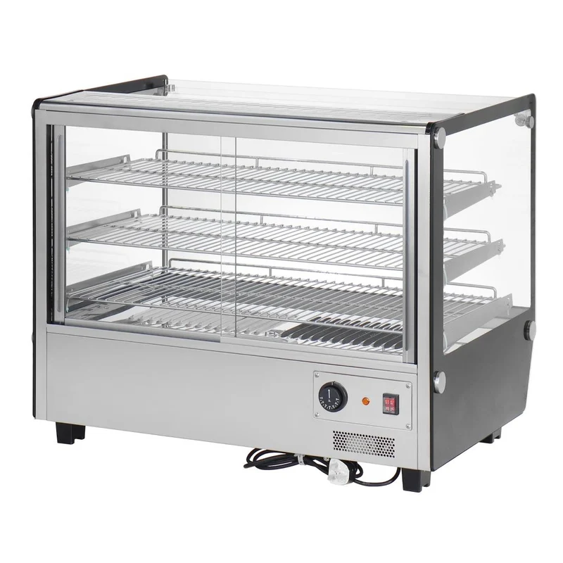 Vitrine chauffante de comptoir carrée Buffalo 160L