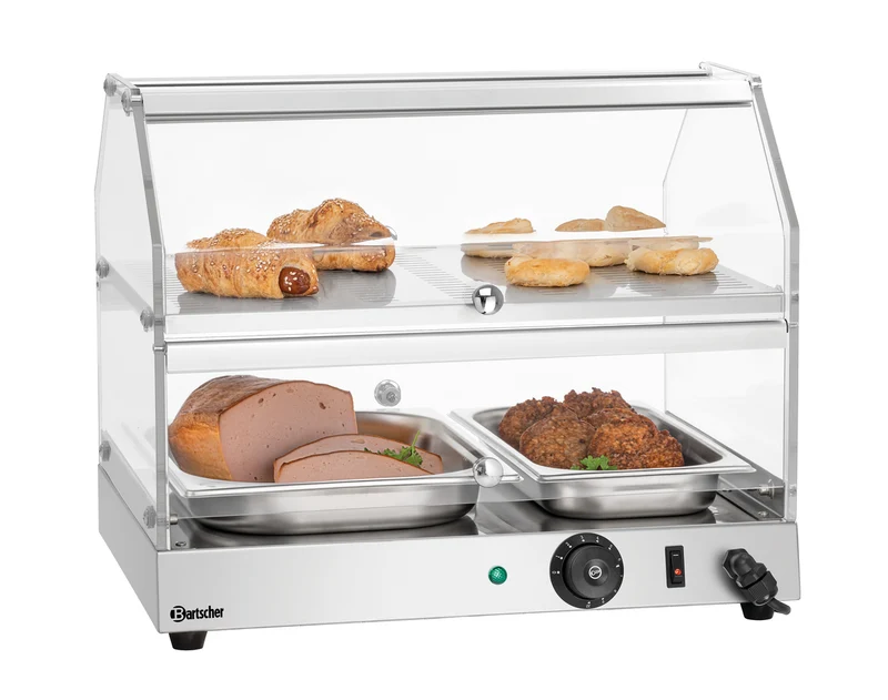 Vitrine chauffante humidifiée double accès 2 niveaux BW20 – Bartscher