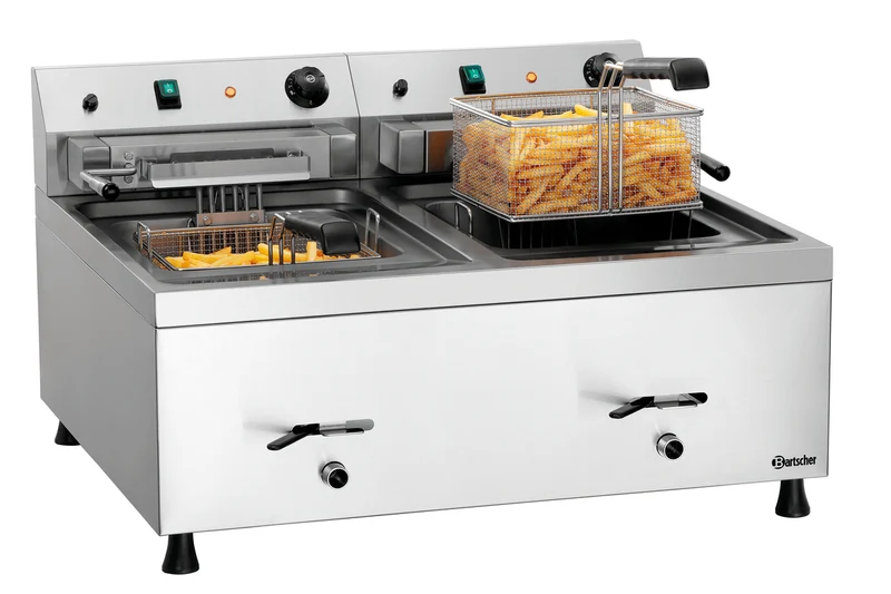 Friteuse électrique de table double 2×12 L 18 kW 12L-20 – Bartscher