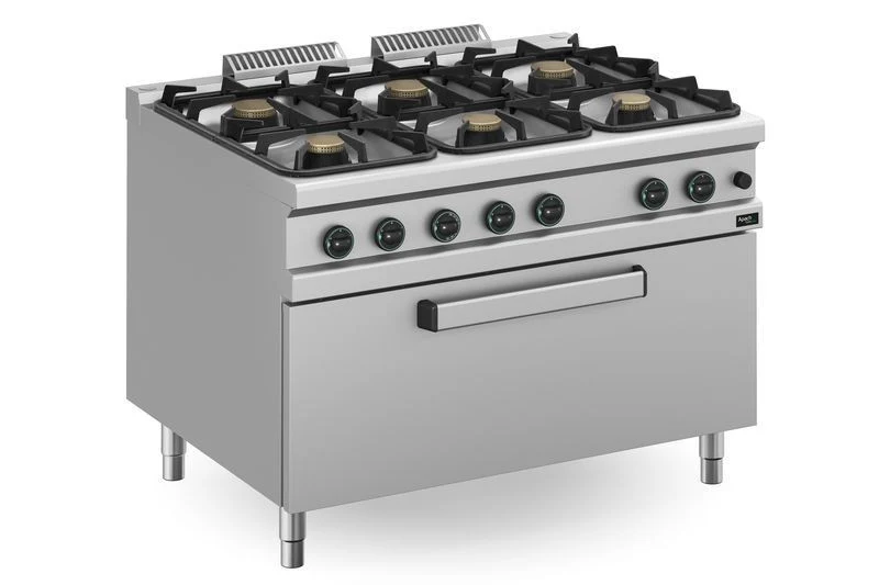 Fourneau gaz à brûleurs série 900 6 APRG-129FM/PL - Apach Cook Line