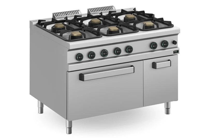 Fourneau gaz à brûleurs série 900 6 APRG-129FG/PL - Apach Cook Line