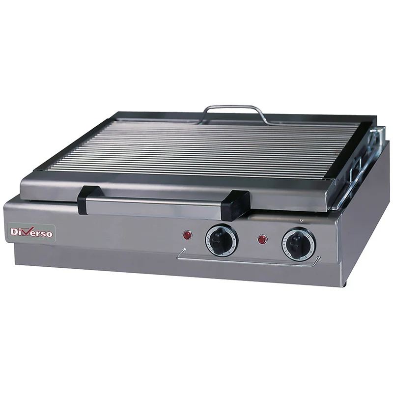 Grill-vapeur électrique de table - grille inox amovible 600x340 mm - bac à eau inférieur - Diamond