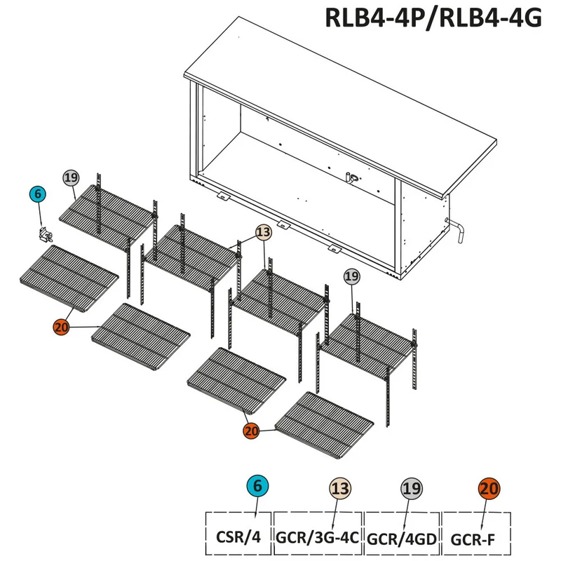 Grille chromée gauche RLB3-… & centrale RLB4-… - Diamond