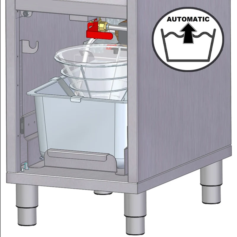 Friteuse électrique avec système de filtration, 1 cuve 16 lit., sur meuble - 12 kW - Diamond