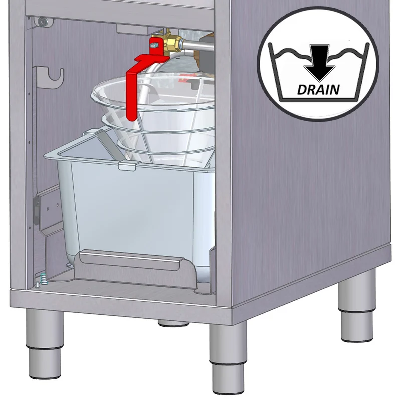 Friteuse électrique avec système de filtration, 1 cuve 16 lit., sur meuble - 12 kW - Diamond