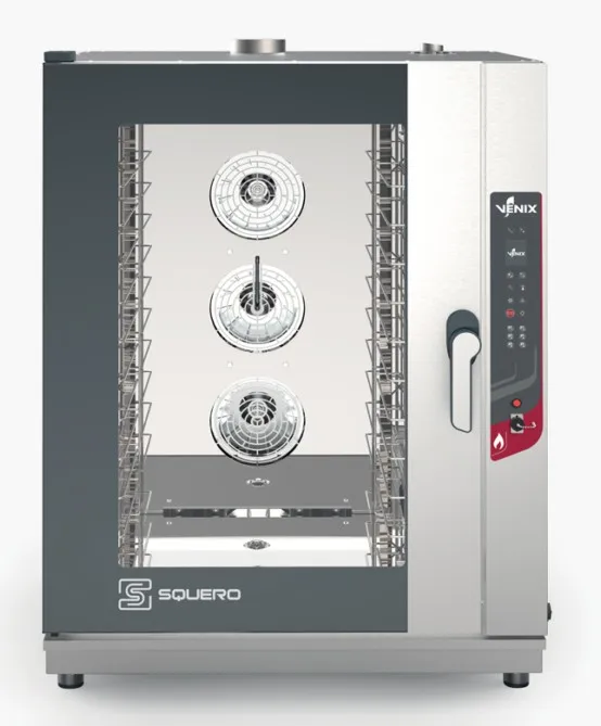 Four à gaz boulangerie pâtisserie 10 niveaux 600x400 ou GN 1/1 autonettoyant Squero digital - Four combiné boulangerie pâtisserie - Venix