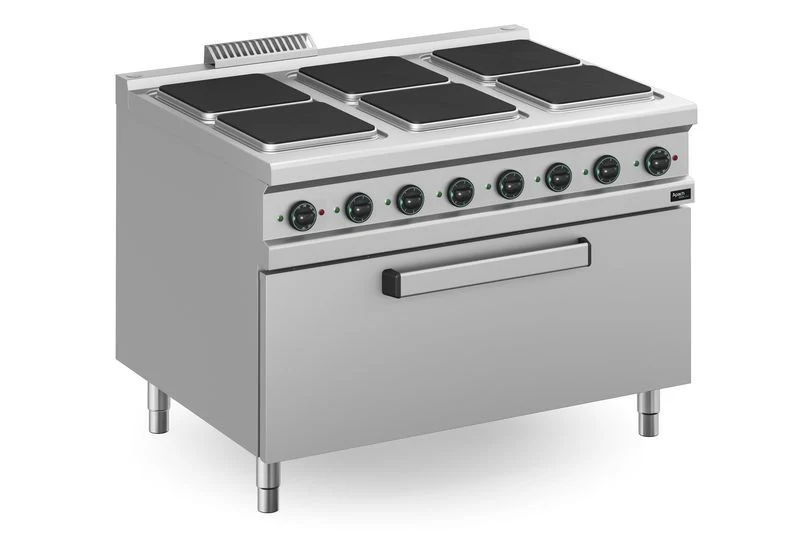 Fourneau électrique à plaques série 900 6 APRE-129FEM/PL - Apach Cook Line