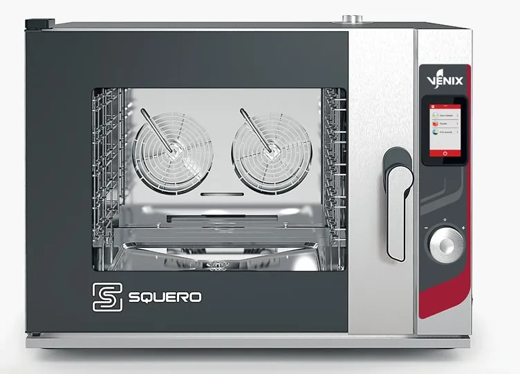 Four mixte triphasé 5 niveaux GN 1/1 nettoyage automatique gamme Squero - Four mixte - 10,5 kW - Venix