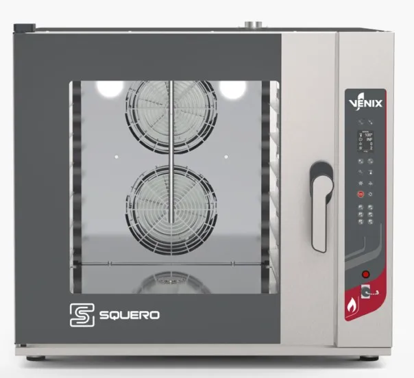 Four mixte à gaz 6 GN 2/1, 12 GN 1/1 ou 6 niveaux 660x460 Squero - Four mixte - ref SQ0621ADGC - Venix
