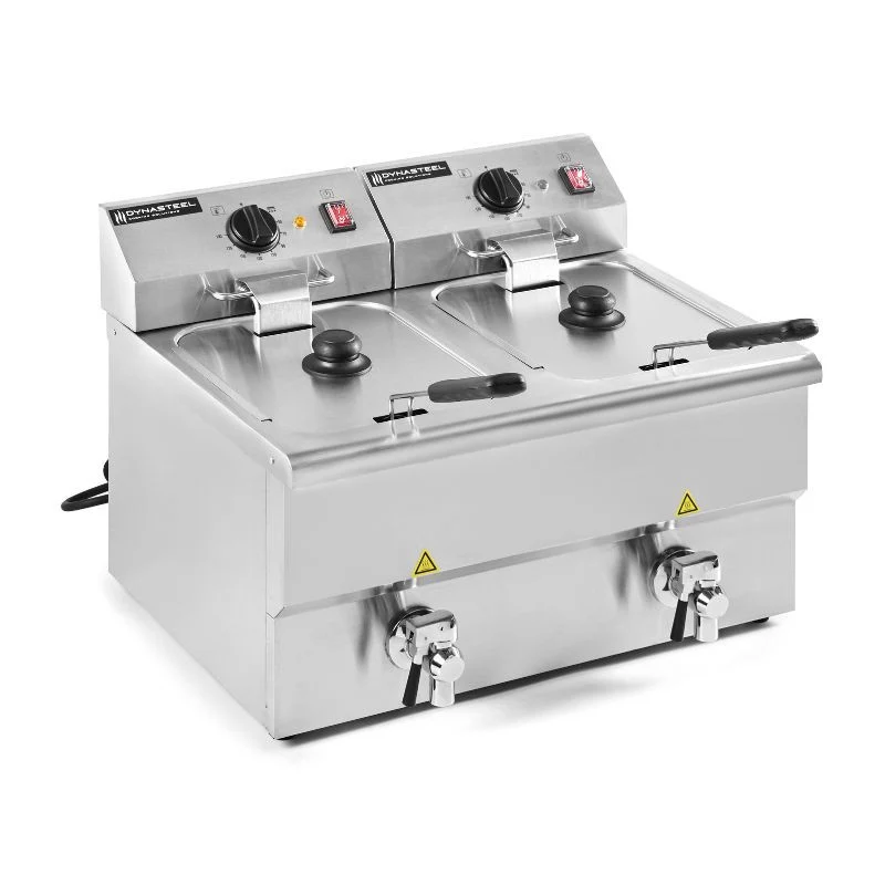 Friteuse Professionnelle Premium 2 x 8 L avec Vidange