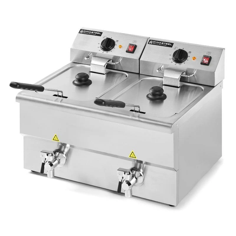Friteuse Professionnelle Premium 2 x 8 L avec Vidange