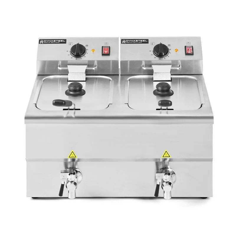 Friteuse Professionnelle Premium 2 x 8 L avec Vidange