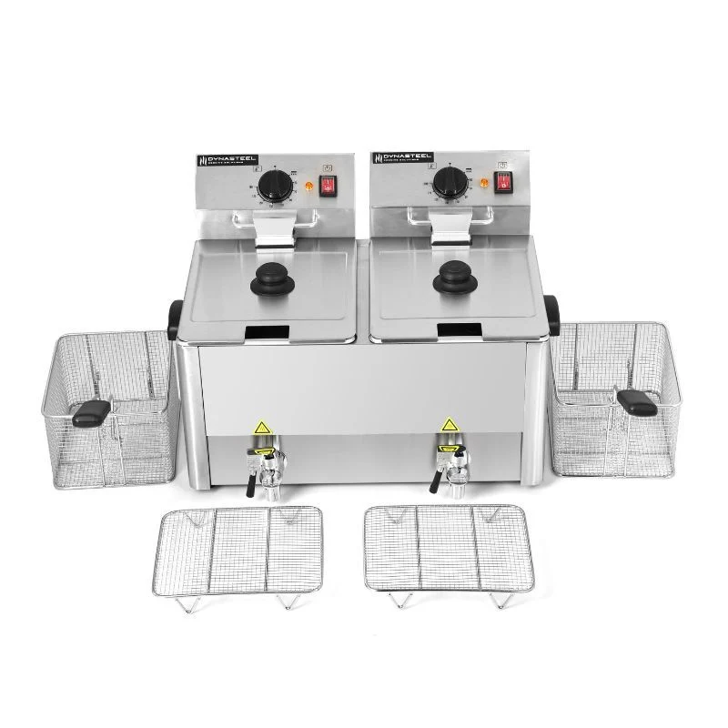 Friteuse Professionnelle 2 x 8 L avec Vidange