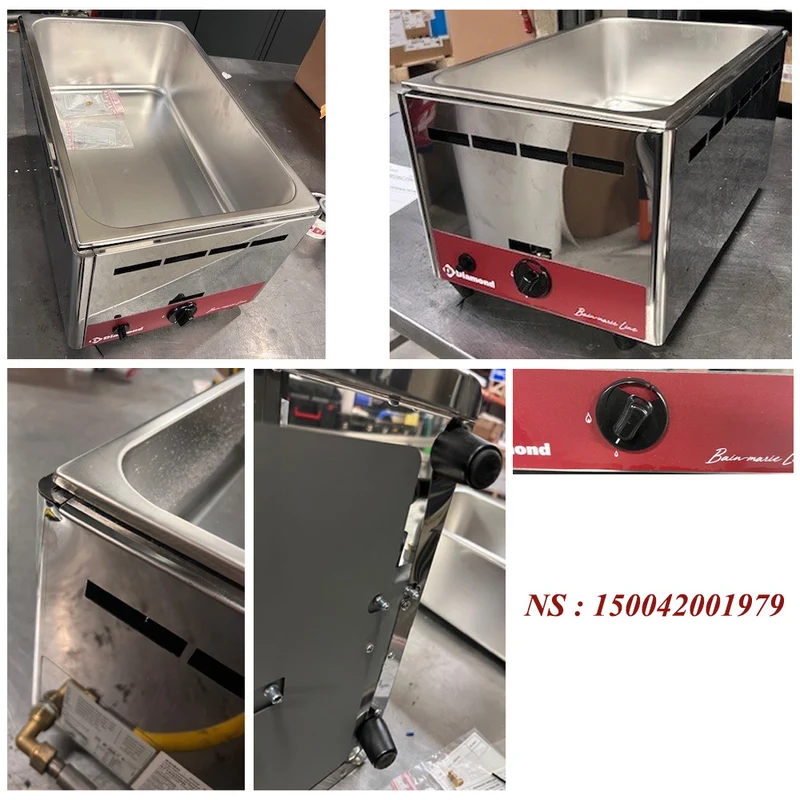 Bain marie gaz, de table GN 1/1 - 150 mm - Diamond