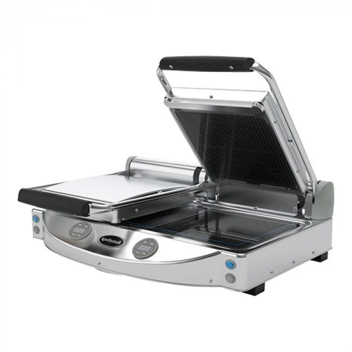 Grill panini double digital vitrocéramique - Lisse et rainurée - SpidoCook