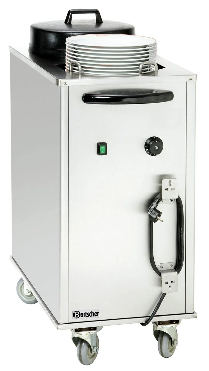 Distributeur d'assiettes chauffant mobile 100 assiettes 2 colonnes – Bartscher