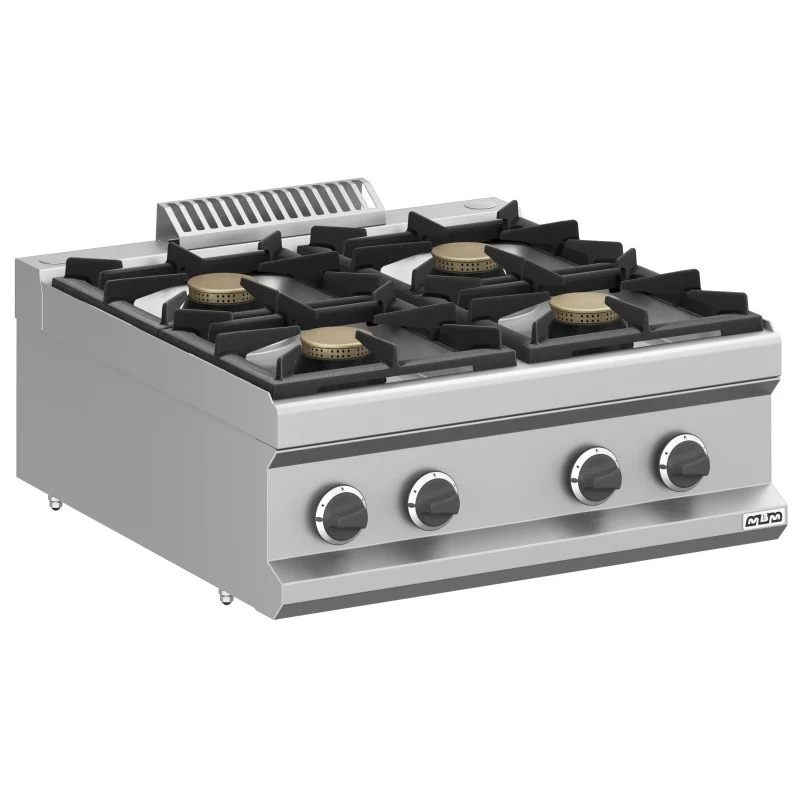 Réchaud à gaz - 4 feux - 4x5,5 kW - Sur comptoir - Arilex