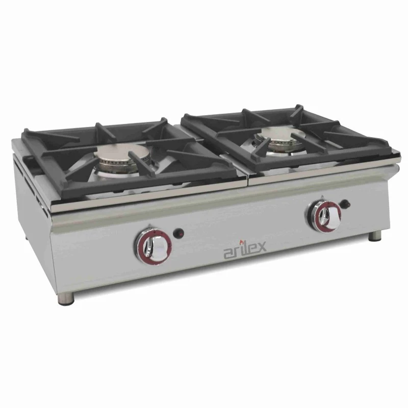 Cuisinière à gaz - 2 feux - 5,8+5,8 kW - Sur comptoir - Arilex