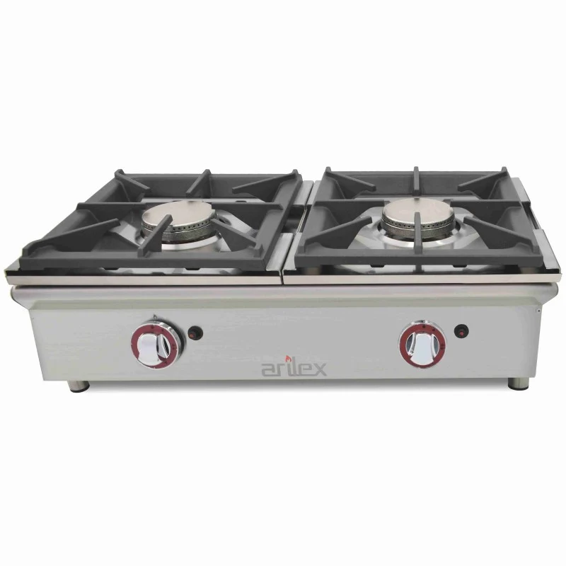 Cuisinière à gaz - 2 feux - 5,8+5,8 kW - Sur comptoir - Arilex