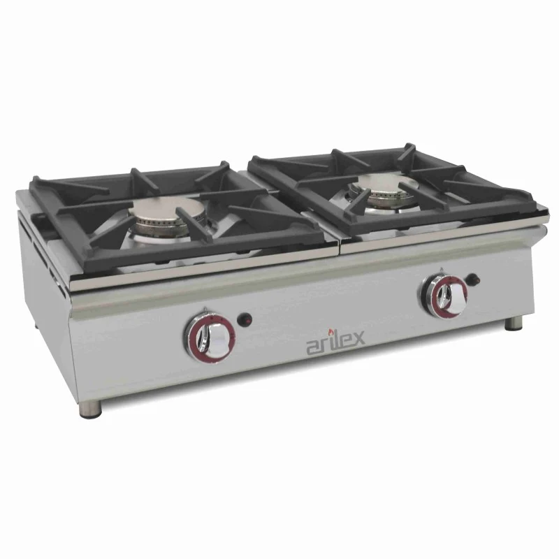 Cuisinière à gaz - 2 feux - 5,8+5,8 kW - Sur comptoir - Arilex