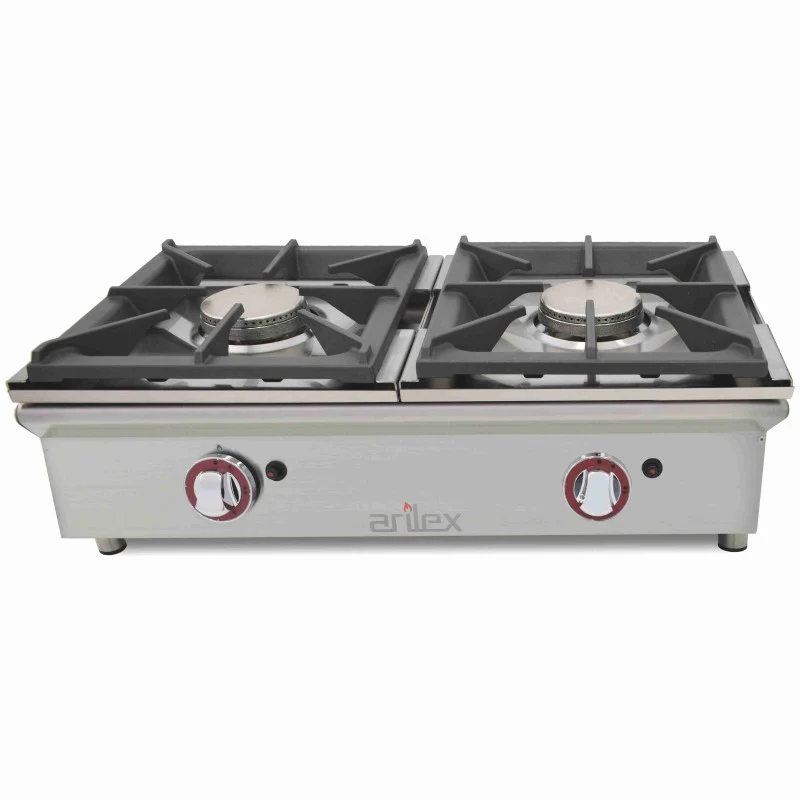 Cuisinière à gaz - 2 feux - 5,8+5,8 kW - Sur comptoir - Arilex