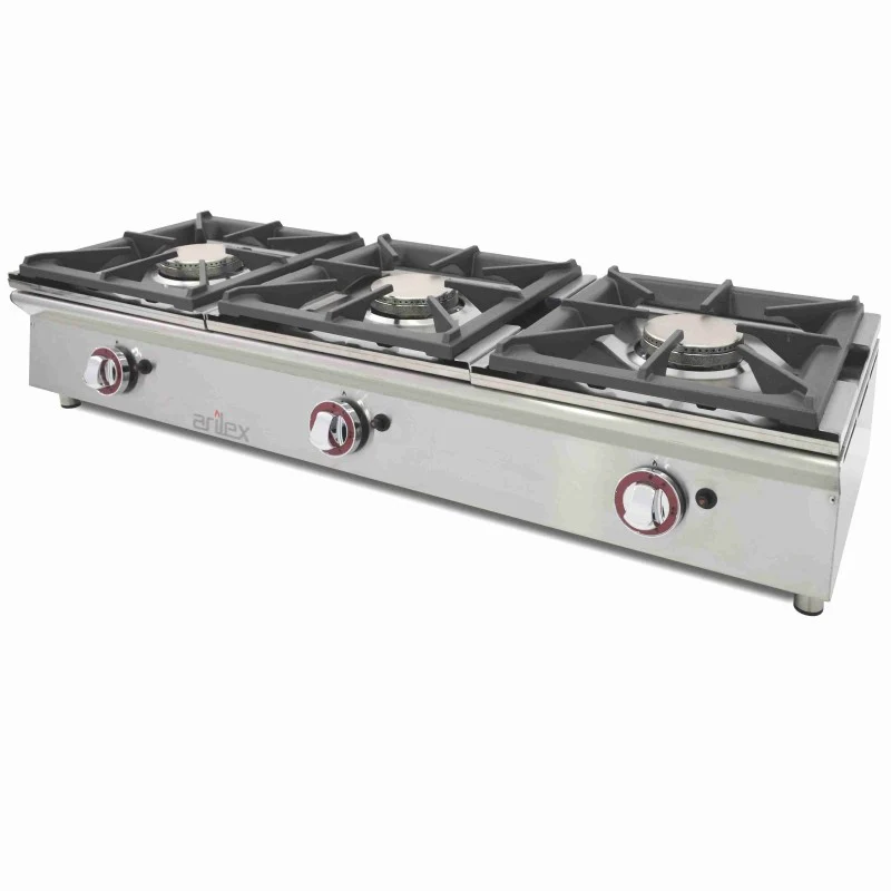 Cuisinière à gaz - 3 foyers - 5,8+5,8+5,8 kW - Sur comptoir - Arilex