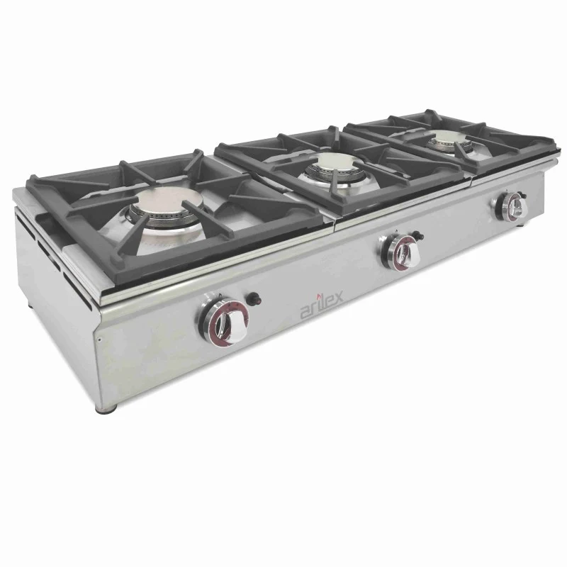 Cuisinière à gaz - 3 foyers - 5,8+5,8+5,8 kW - Sur comptoir - Arilex
