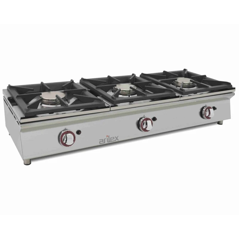 Cuisinière à gaz - 3 foyers - 5,8+5,8+5,8 kW - Sur comptoir - Arilex