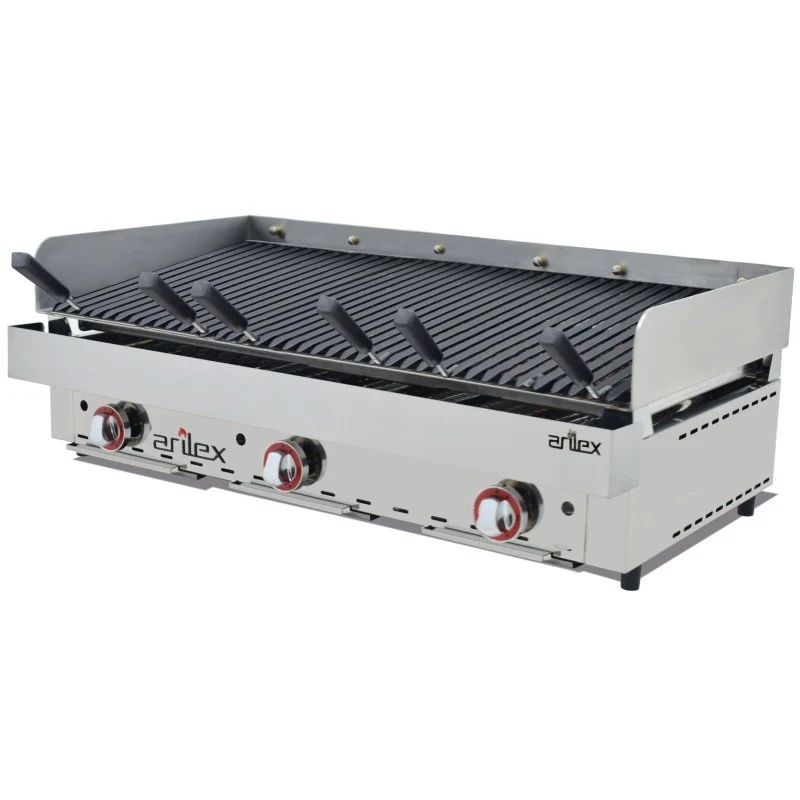 Grill à gaz - 1305x590x345h mm - Pierres de lave - Arilex