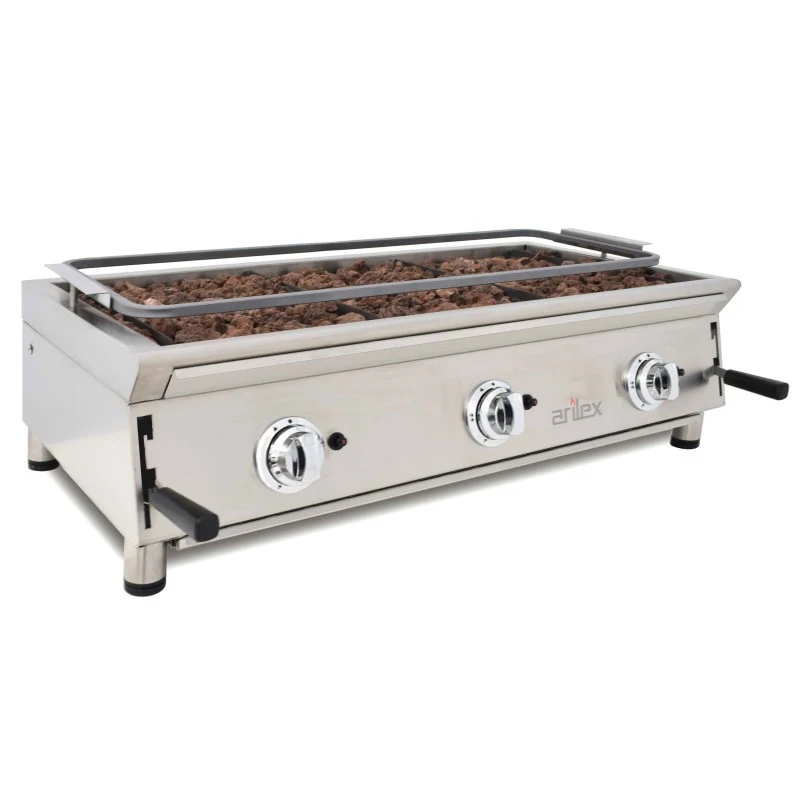Barbecue à gaz - 100 cm - Grille inox réglable - Arilex