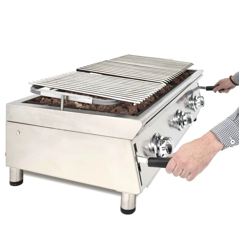 Barbecue à gaz - 100 cm - Grille inox réglable - Arilex