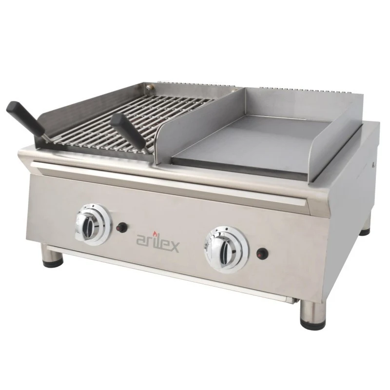 Plaque de cuisson à gaz - 35 cm + Barbecue à gaz 35 cm - 70FRYGRBN - Arilex