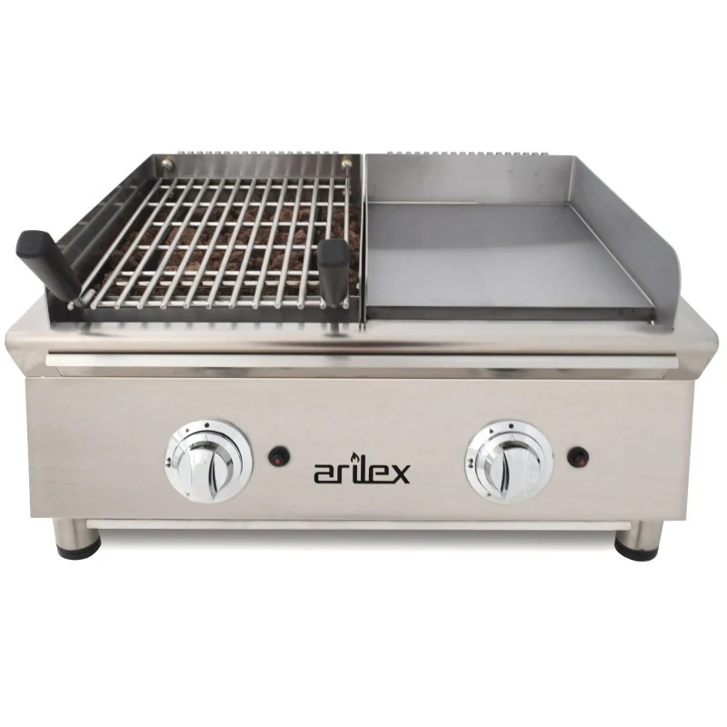 Plaque de cuisson à gaz - 35 cm + Barbecue à gaz 35 cm - 70FRYGRBN - Arilex