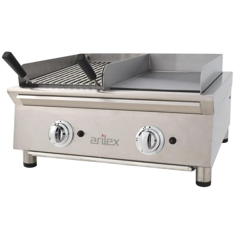 Plaque de cuisson à gaz - 35 cm + Barbecue à gaz 35 cm - 70FRYGRBN - Arilex