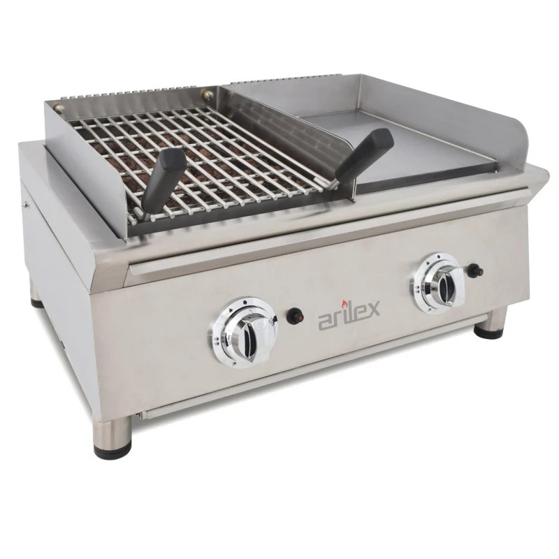 Plaque de cuisson à gaz - 35 cm + Barbecue à gaz 35 cm - 70FRYGRBN - Arilex