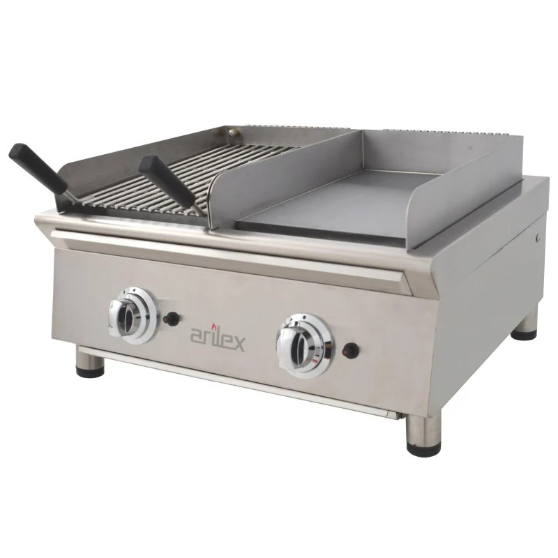 Plaque de cuisson à gaz - 35 cm + Barbecue à gaz 35 cm - 70FRYGRBN - Arilex
