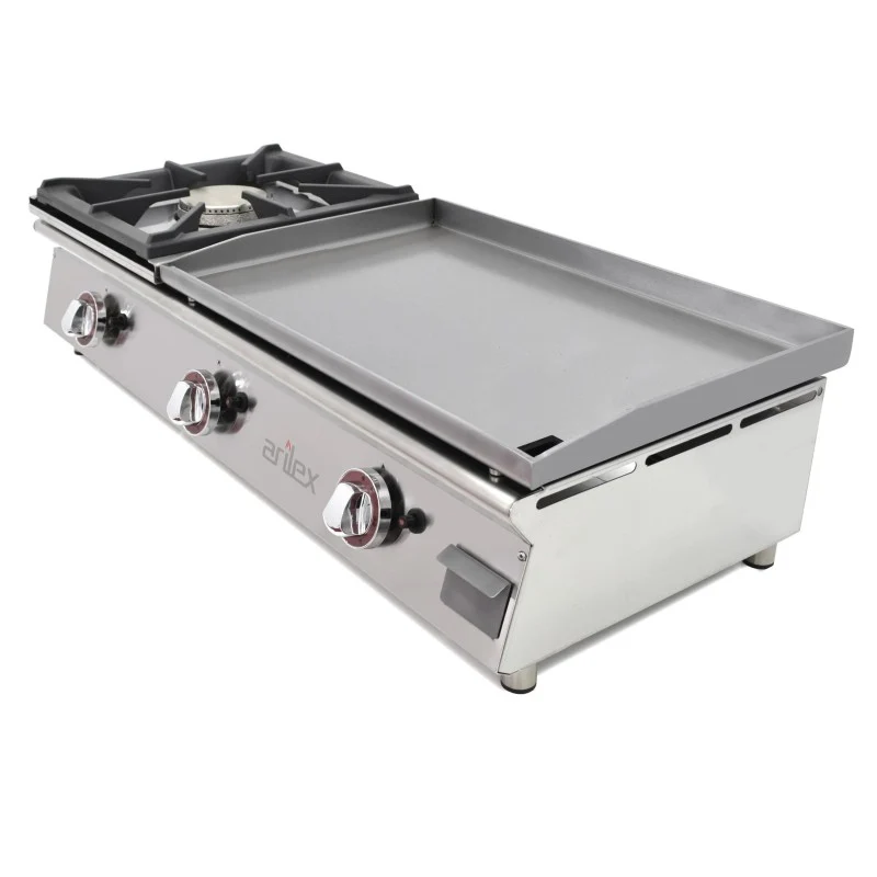 Plancha à gaz - 60 cm - Acier 15 mm + brûleur 6 kW - Arilex