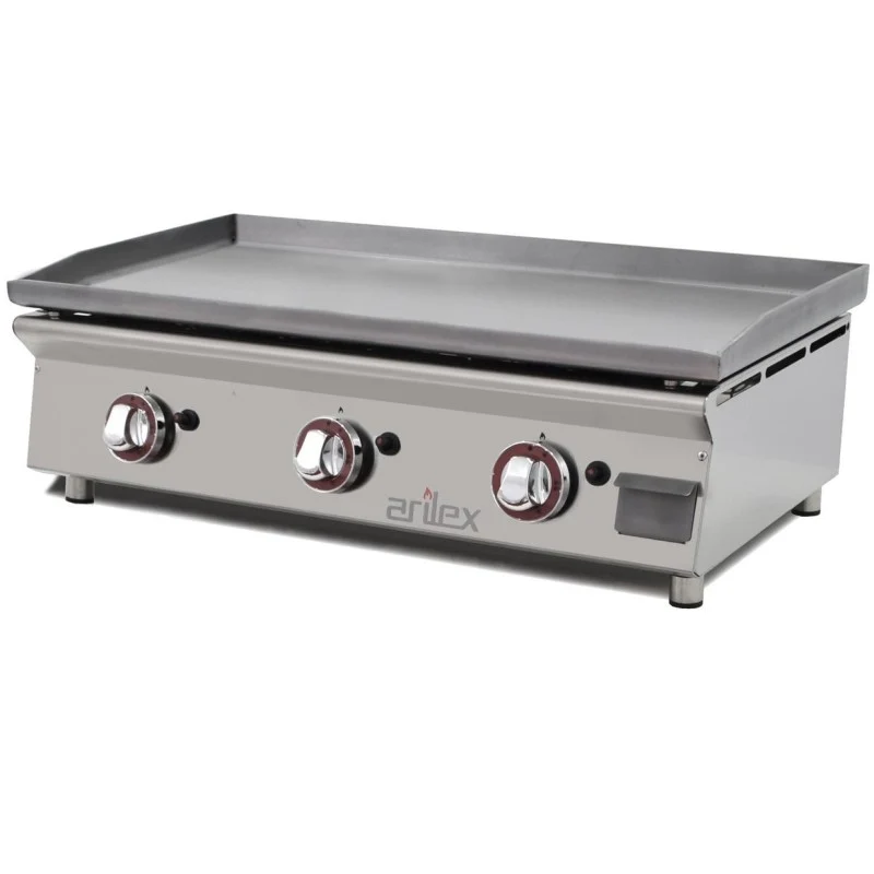 Plancha gaz professionnelle - 3 bruleurs - 80 cm - Arilex
