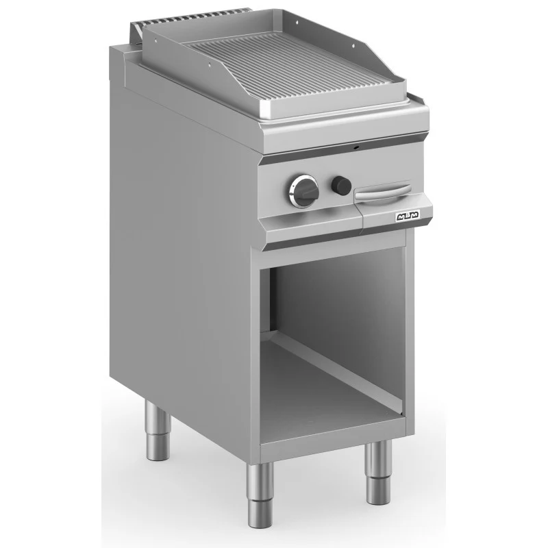 Plancha à gaz - 40 cm - Plaque rainurée - Réf MFTG74AR - Arilex