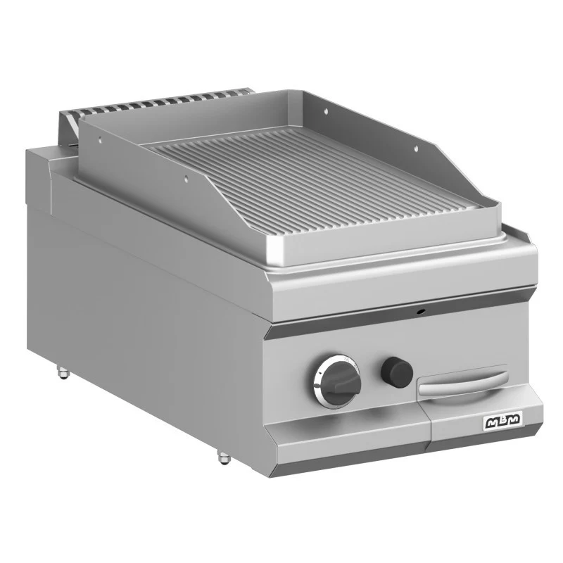 Plancha à gaz - 40 cm - Plaque rainurée - Réf MFTG74TR - Arilex