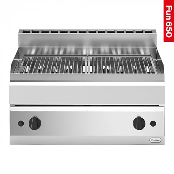 Grill 2 zones - Grille inox - Gaz naturel - Fun 650 - Plancha gaz - Modular