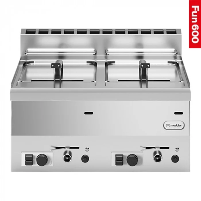 Friteuse 8 + 8 litres - Gaz naturel - Fun 600 - 1 bac - MODULAR