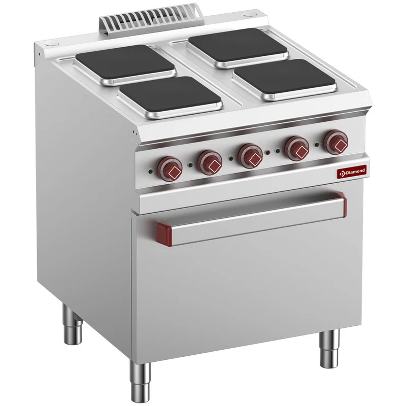 Fourneau électrique 4 plaques carrées - four/grill - Réf. E7/4PQF7-N - Diamond