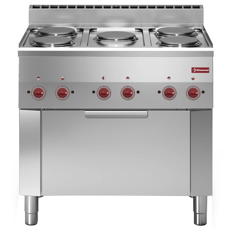 Fourneau électrique 5 plaques + four convection - Diamond